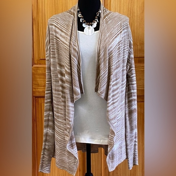 Michael Kors Sweaters - Michael Kors Cardigan Waterfall Open Front Tan Size Large